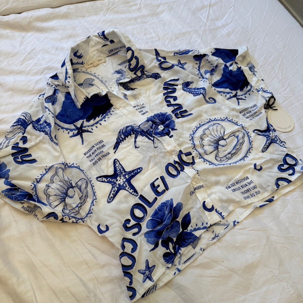 Nautical Button Up Blouse